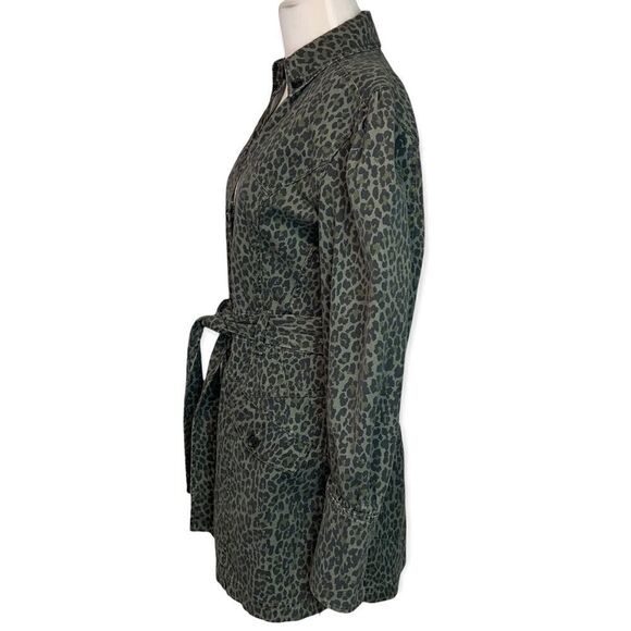 Excellent Marissa Webb Denim Cheetah Mera Print Canvas mini Dress Size Large H1 - Picture 7 of 14